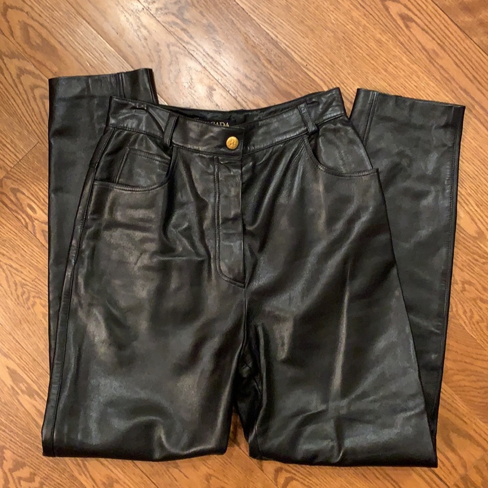 Escada by Margaretha Ley Leather Pants